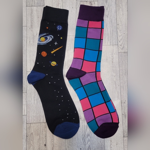 Other - 🍂 2 Pair Novelty Geometric Art Design Socks